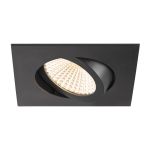 SLV New Tria 68 Spot Aluminium Schwarz Quadrat 8.3W 705lm 60D - 927 Extra Warmweiß | Ausschnitt 68mm - Höchste Farbwiedergabe - Dimmbar 